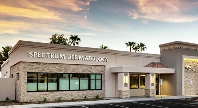 Dermatology office at sunset
